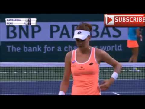 Shuai Peng vs Agnieszka Radwanska-2017 Indian Wells 3rd round Highlights