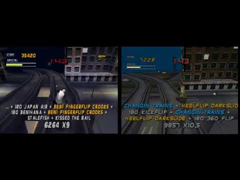 Side-by-Side Comparison of THPS2 Any% NYC TAS 1:33 vs My 1:34