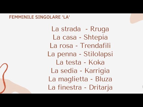 Italian / Albanian Course - Let's Learn Italian - Articles
