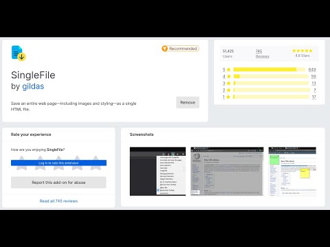 SingleFile - My New Favorite Browser Extension