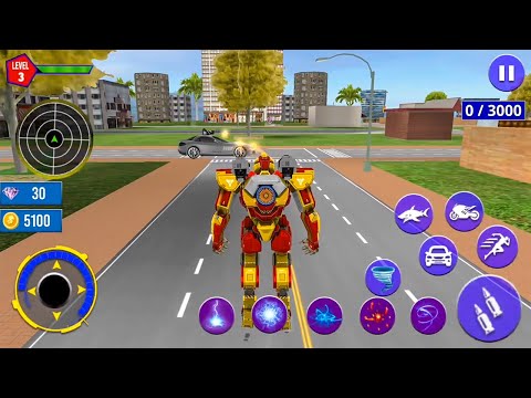 Shark Robot Car Game - Tornado Robot Bike Games 3D - #2 Android Gameplay