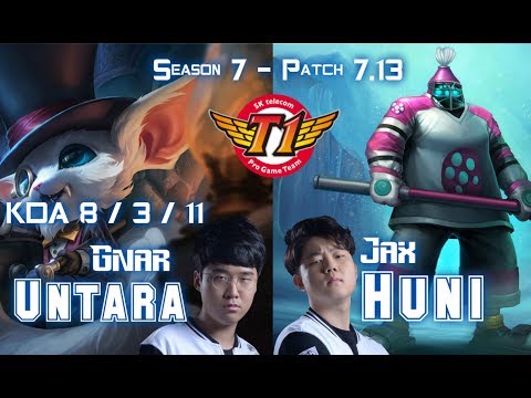 SKT T1 Untara GNAR vs SKT T1 Huni JAX Top - Patch 7.13 KR Ranked