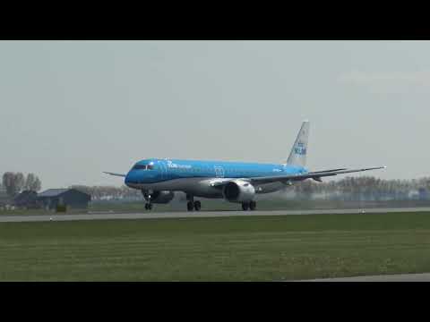 (4K) KLM E195-E2 Takeoff from Schiphol Airport
