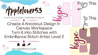 Create a knockout design to cut in vinyl or turn into stitches to use with an embroidery machine