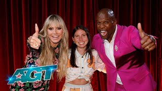 Lily Meola and Heidi Klum React to Their Golden Buzzer Moment | AGT 2022 thumbnail