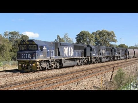 Pacific National Coal Train with 90 Class Locomotives (8/5/2010) - PoathTV Australian Railways