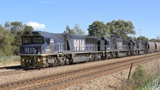 preview picture of video 'Pacific National Coal Train with 90 Class Locomotives - PoathTV Australian Railways & Railroads'