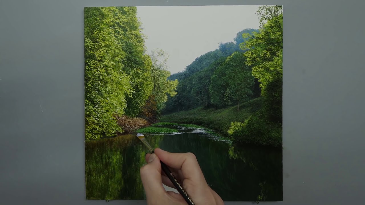 oil painting of a landscape scenary timelapse by michael james smith