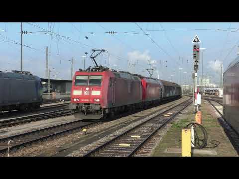 Züge in Basel Bad Bf. mit G1206 BR185 BR186 BR193 und mehr...