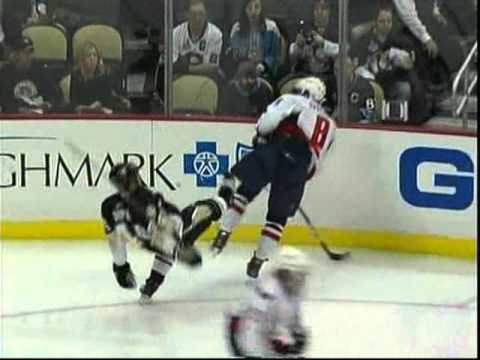 Alexander Ovechkin hits Brooks Orpik