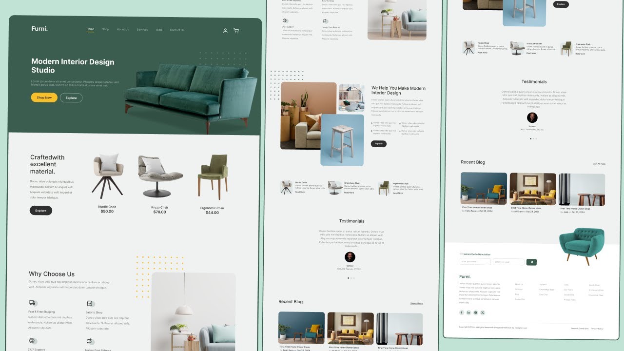 Complete Furnitures Website Design in Figma with Prototype
