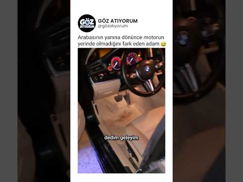 Arabasının yanına dönünce motorun yerinde olmadığını fark eden adam 😅