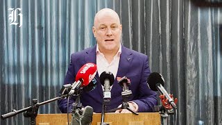 PM Christopher Luxon speaks to the media following Winston's UN address