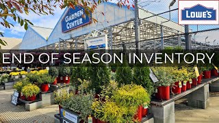 Lowes Mid October Inventory End of Season Clearance & Red Holiday Pots