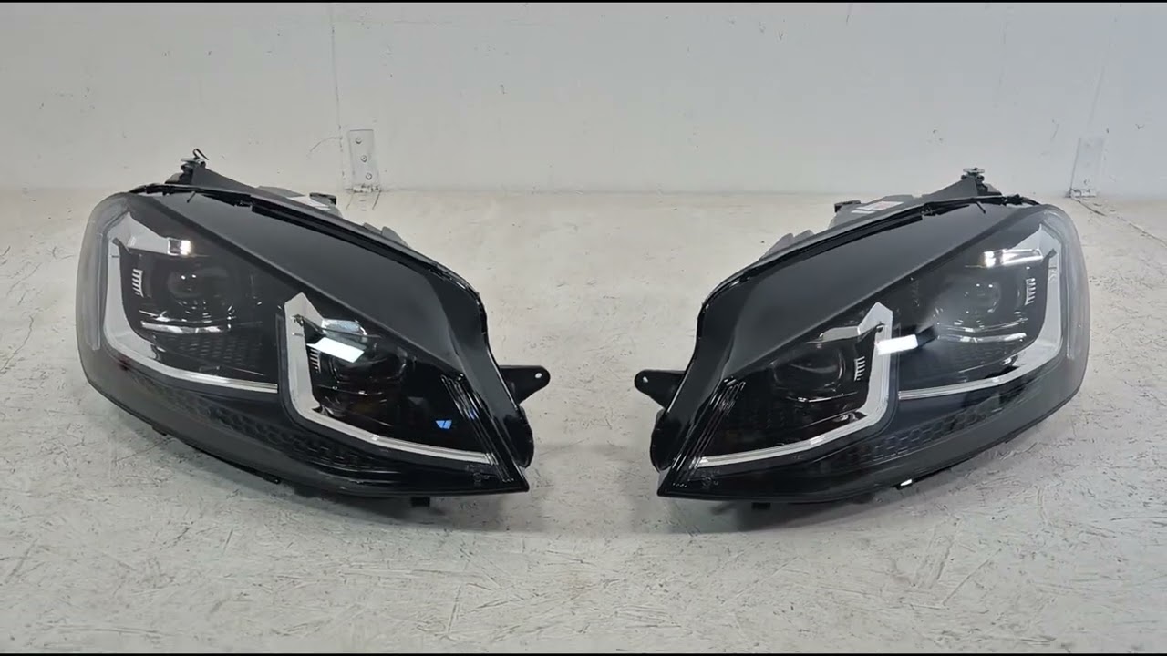 Volkswagen Golf 7/E-Golf 2012-2020 рр. Передні фари з блоками FullLed Silver Style (2012-2017, 2 шт) Відео 9