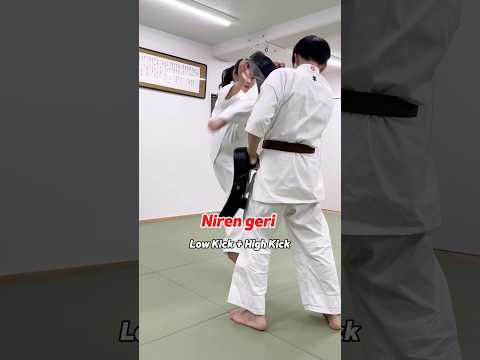 【二連蹴り : Niren geri】 #大谷道場 #空手 #karate #martialarts #shorts