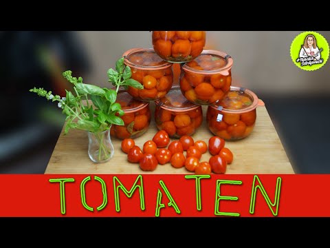 Cherrytomaten mit Basilikum einkochen - perfekt für Pasta - Vorrat für den Winter