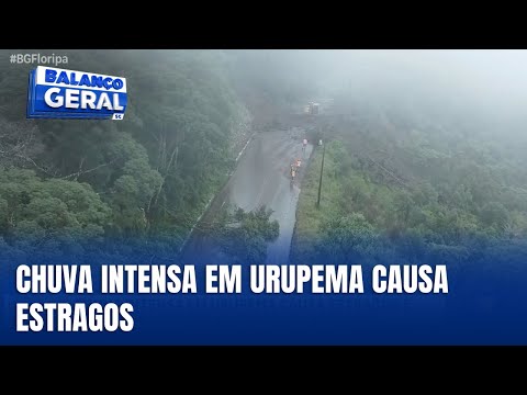 Chuvas fortes causam estragos e bloqueio de estrada em Urupema