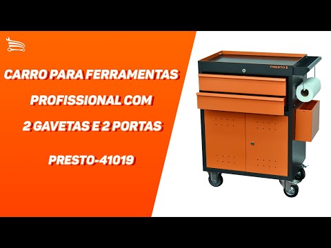 Carro para Ferramentas Profissional com 2 Gavetas e 2 Portas - Video