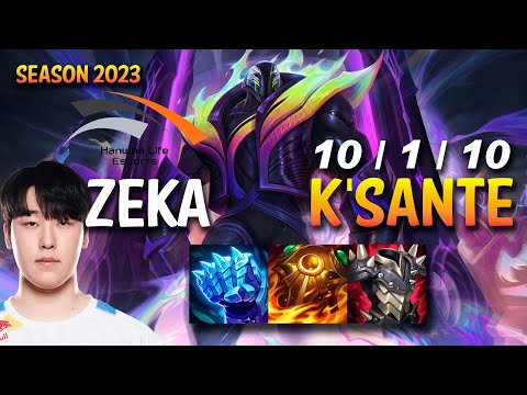 HLE Zeka K'SANTE vs QIYANA Mid - KR Ranked