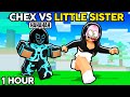 I TROLLED My LITTLE SISTER For 1 HOUR.. (Roblox Bedwars)