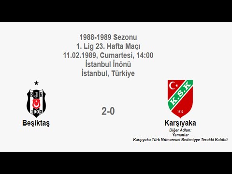 Beşiktaş 2-0 Karşıyaka 11.02.1989 - 1988-1989 Turkish 1st League Matchday 23