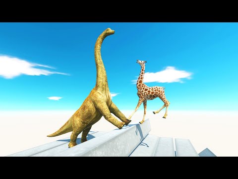 Brachiosaurus on wobbly Building VS Every Unit - Animal Revolt Battle Simulator