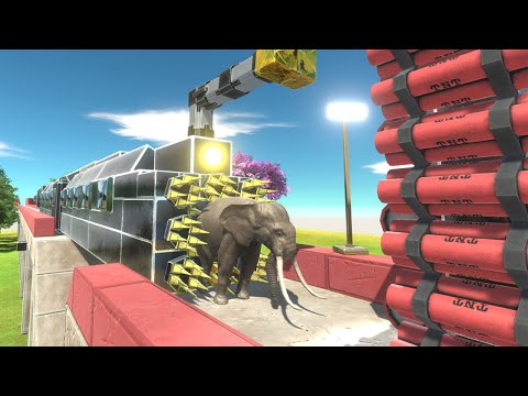 Who Can Escape From Deadly Jet Train Spinning Spikes & TNT - Animal Revolt Battle Simulator