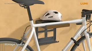 ON-WALL BIKE STORAGE RACK WITH OPEN SHELF | LBM-08 | LUMI