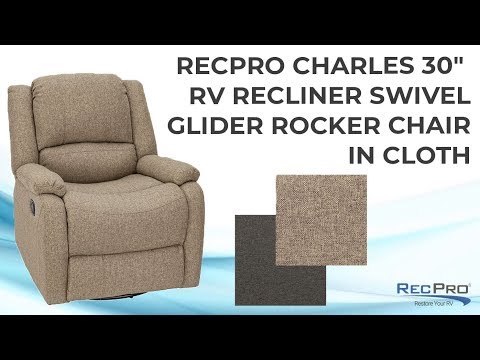 RecPro Charles 30" RV Recliner Swivel Glider Rocker Chair in Cloth