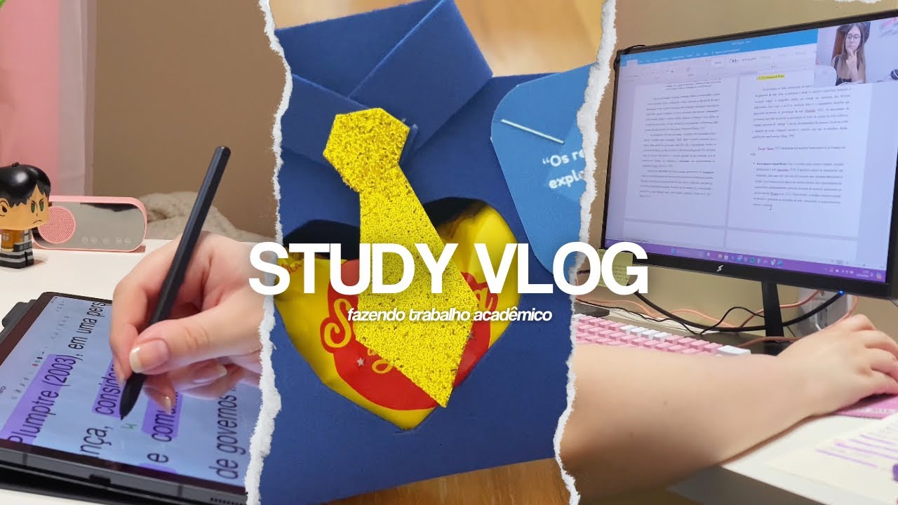 study vlog narrado 🌷 fazendo trabalho acadêmico
