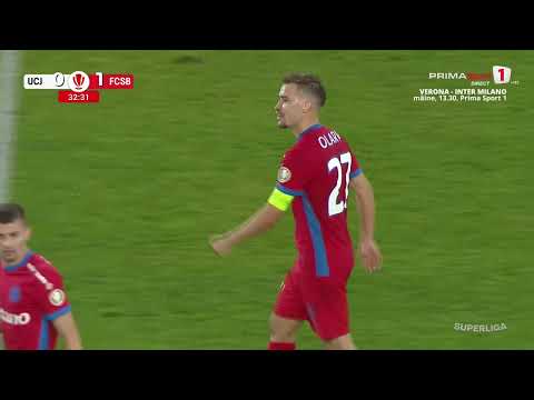 GOOOL! U Cluj - FCSB 0-1. Execuție splendidă Olaru! Oaspeții deschid scorul pe Cluj Arena