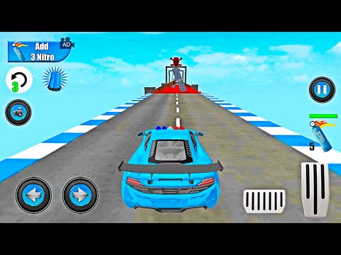 Police Car Mega Ramp Racing Simulator - Luxury Impossible Stunts Car Driving | Android GamePlay