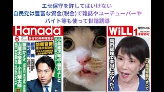 録画２エセ保守を許してはいけない自民党⚱️は豊富な資金税金で雑誌やユーチューバーやバイト等も使って世論誘導。＃偽保守雑誌Hanada、＃Will偽保守、＃日本の保守はほとんど偽物