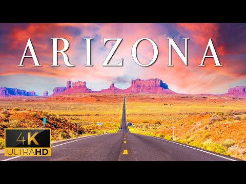 FLYING OVER ARIZONA (4K UHD) - Calming Music With Wonderful Natural Landscape Film For Relaxation