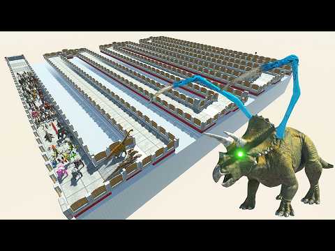 ESCAPE FROM ALIEN TRICERATOPS  - Animal Revolt Battle Simulator - ARBS