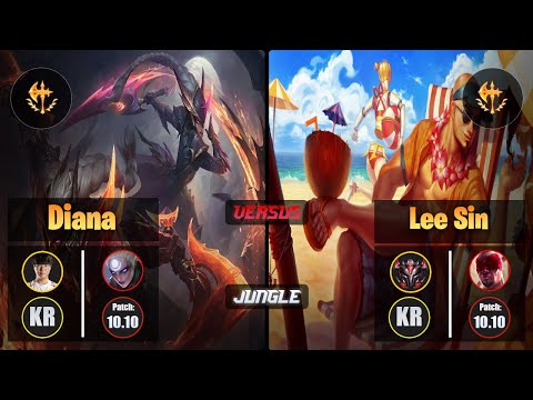 Haru DIANA (Jungle) [Conqueror] VS LEE SIN - Grandmaster KR Patch 10.10