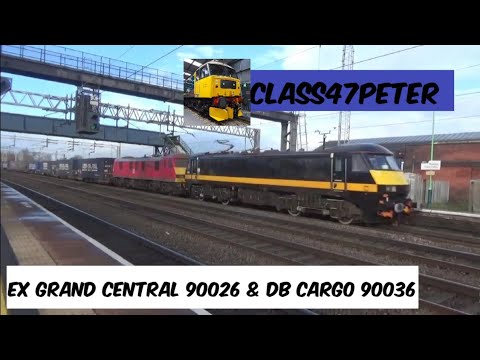 Ex Grand Central 90026 & DB Cargo 90036 Hauling 4M25 Mossend - Daventry Through Rugeley Trent Valley