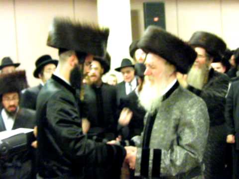 Kalisher Rebbe Dancing With His Einikle R' Sender Rosenbaum At His Chasunah