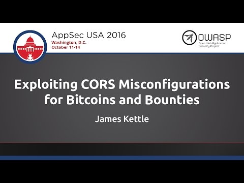 Image thumbnail for talk Exploiting CORS Misconfigurations for Bitcoins and Bounties