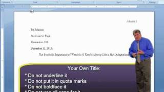 MLA Style Essay Format - Word Tutorial