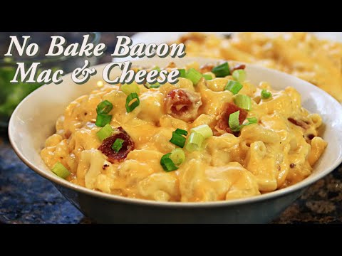 No Bake Bacon Mac and Cheese - easy, tasty, and irresistible!