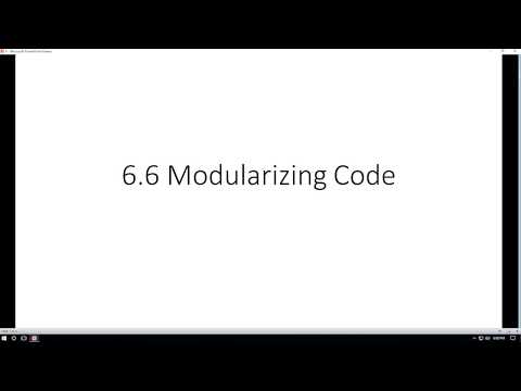 6 6 Modularizing Code