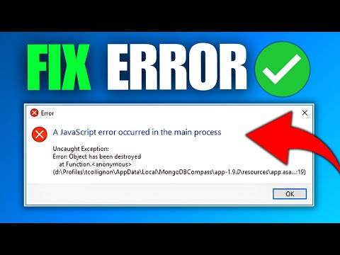How To Fix Javascript Error Occurred in The Main Process