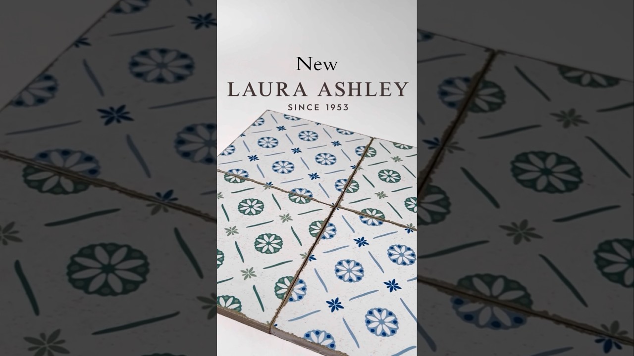 This new Laura Ashley tile is complemented by a patina edge for that authentic 