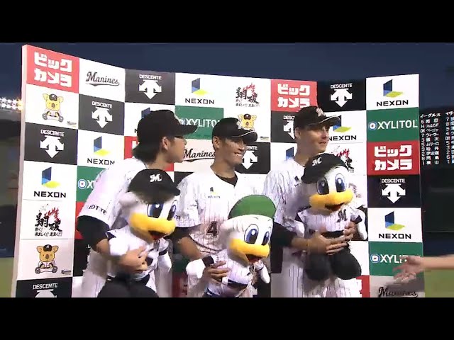 マリーンズ・荻野貴選手・クルーズ選手・鈴木選手ヒーローインタビュー 2015/9/21 M-E