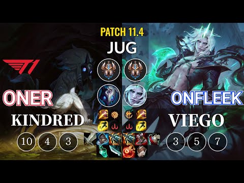 T1 Oner Kindred vs OnFleek Viego Jungle - KR Patch 11.4