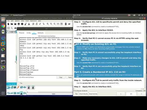 4.1.2.5 Cisco Packet Tracer 7.2 - Configure IP ACLs to Mitigate Attacks