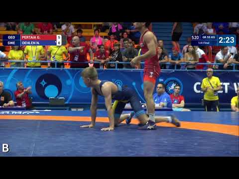 1/4 GR - 55 kg: G. PERTAIA (GEO) v. N. OEHLEN (SWE)