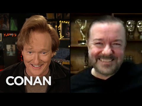 リッキー・ガーヴェイスは彼のガールフレンドのためにロックダウンを容易にしていない - CONAN on TBS (Ricky Gervais Isn’t Making Lockdown Easy For His Girlfriend - CONAN on TBS)
